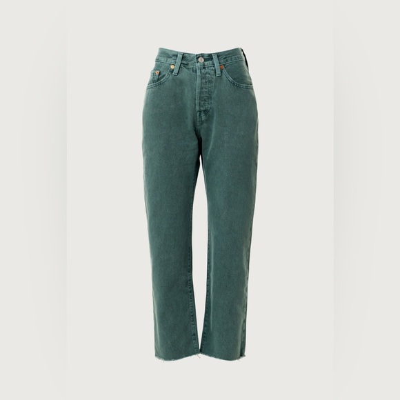 Levi’s 501 Cropped Jeans Boho Green Size 26 - Picture 12 of 14